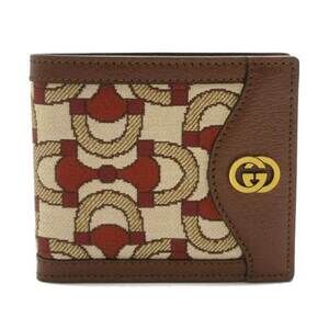 Gucci Coin Leather Holder GG Horsebit Brown Interlocking Wallet Bifold